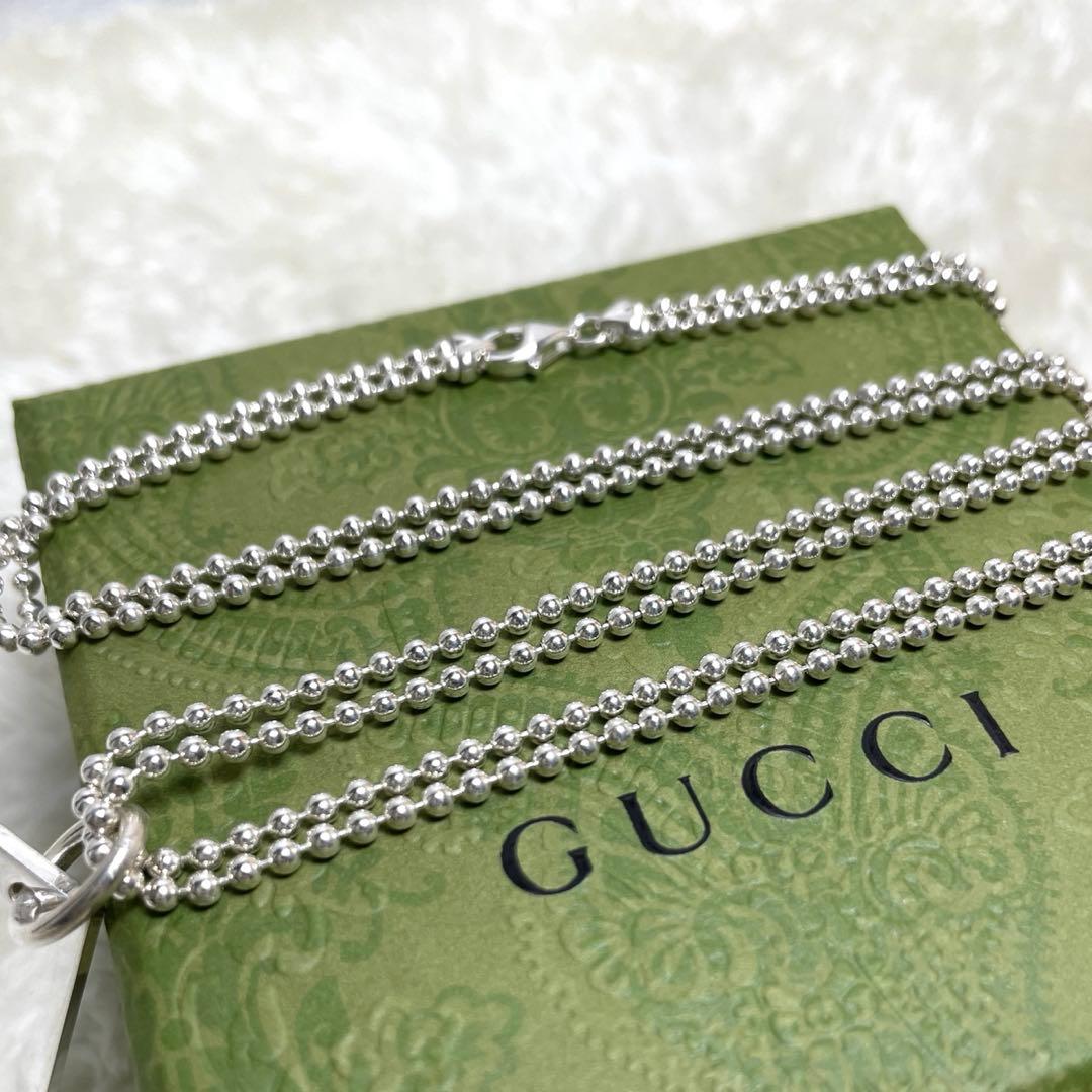 GUCCIグッチ プレートダブルボールチェーンネックレス　フルセット