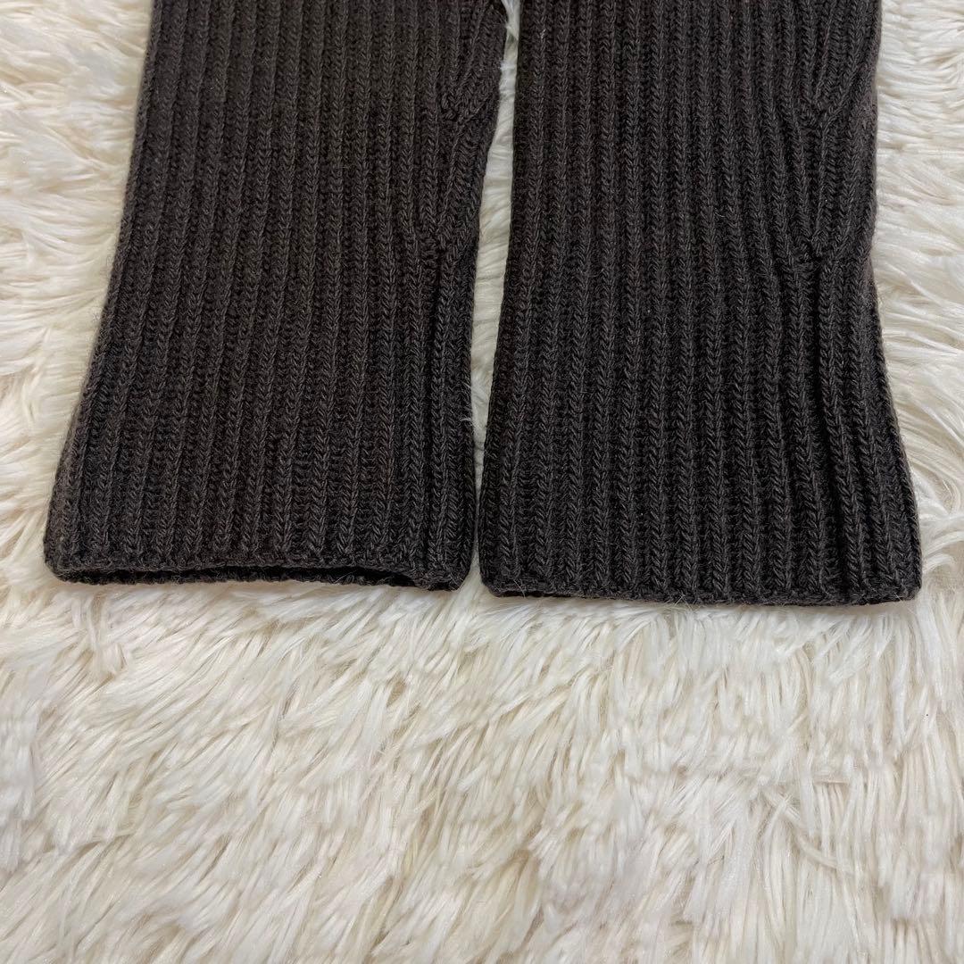 PRADA カシミヤ混 Vネック リブニット セーター ブラウン サイズ40