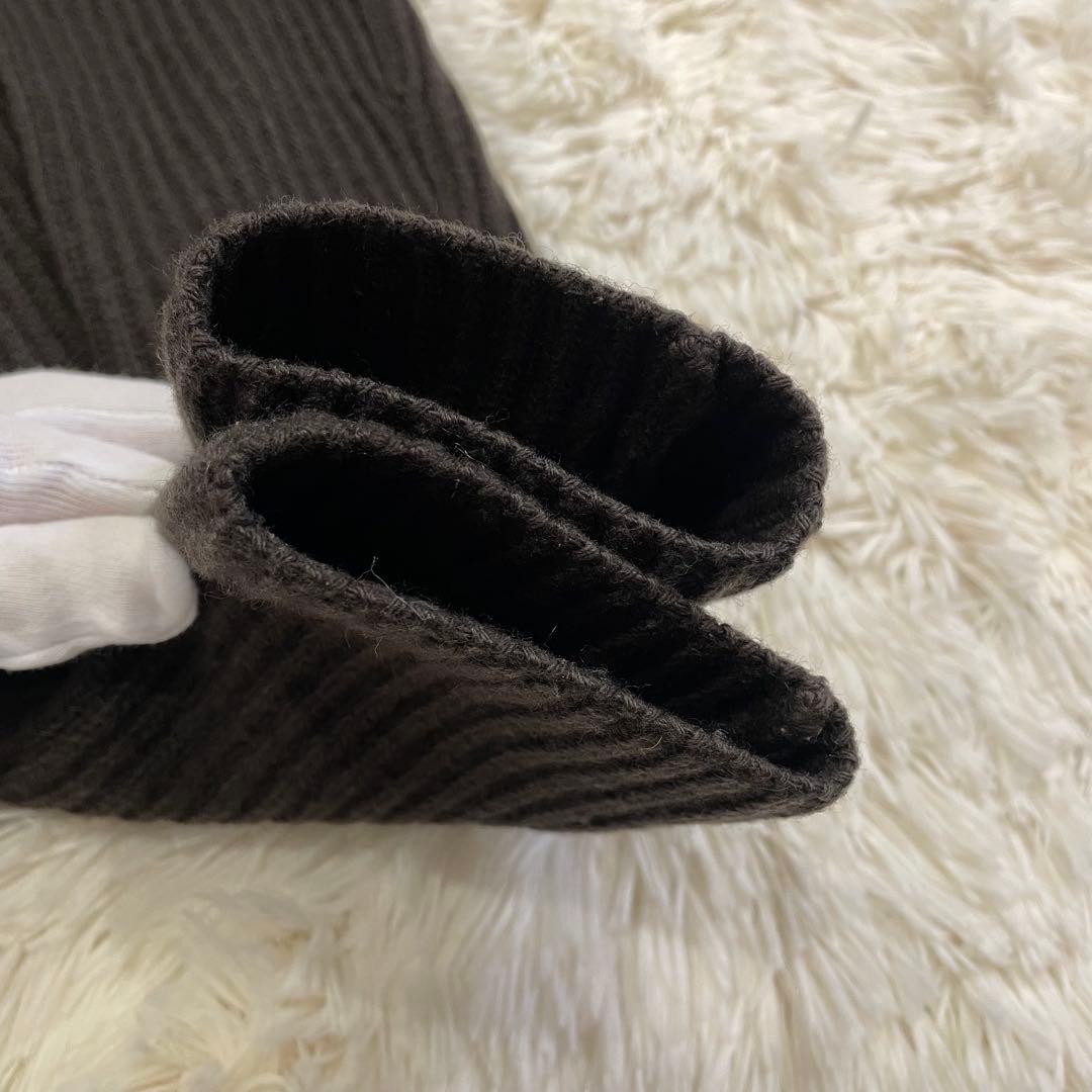 PRADA カシミヤ混 Vネック リブニット セーター ブラウン サイズ40