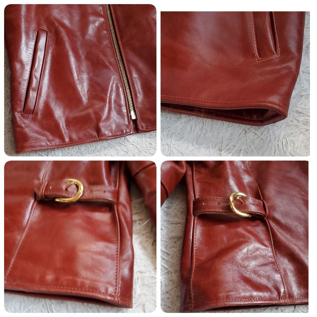 極美品 VANSON シングルライダース バックプリント スカル 40