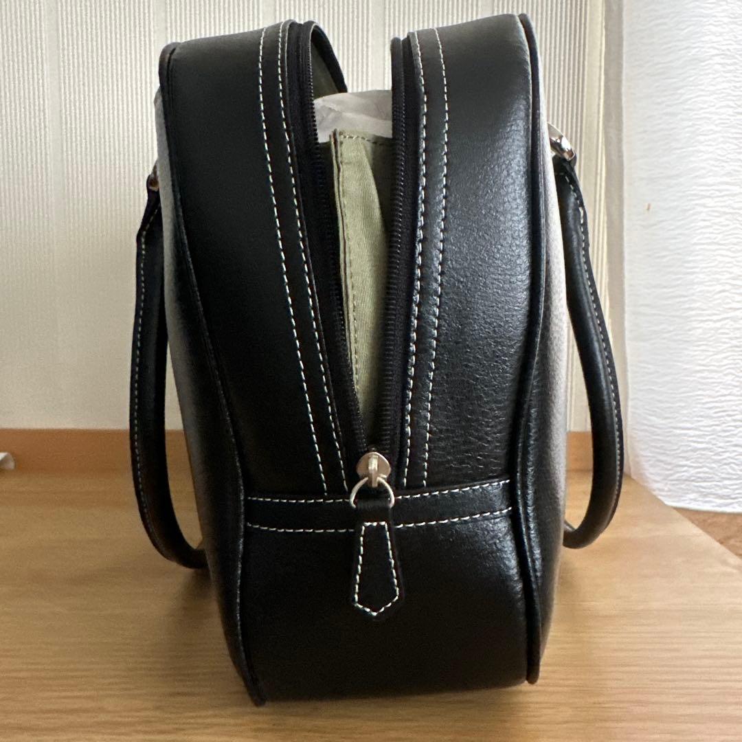 専用です❣️新品未使用　ハマノ　オールレザー　クアドラ　ボストンバッグ　ブラック