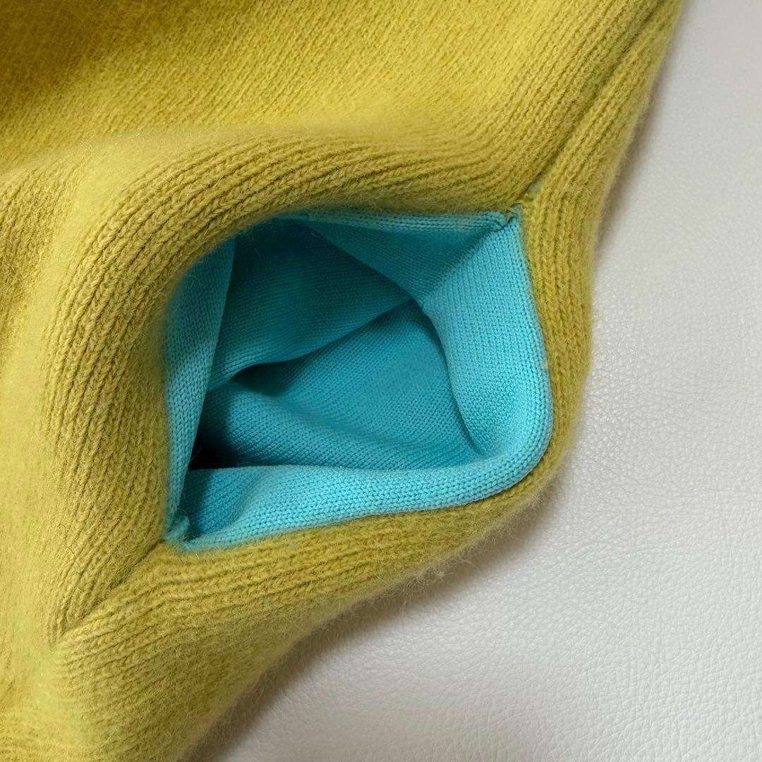 エレンディーク ラクーンミックスダブルカーディガン　ダブルフェイス　イエロー