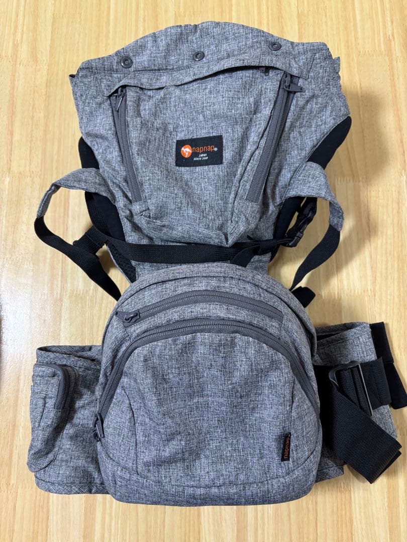 Tran（トラン）肩ひも2本 たためるダブルショルダーヒップシート napnap