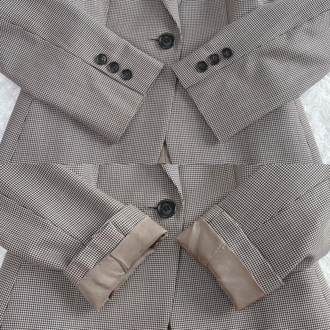 秋カラー✨ニューヨーカー パンツスーツ カシミア混 高品質 上質 大きいサイズ