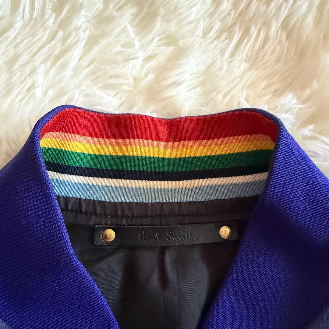 【美品】ポールスミス　MA-1 ブルゾン　マルチストライプ　ゴールド金具　M