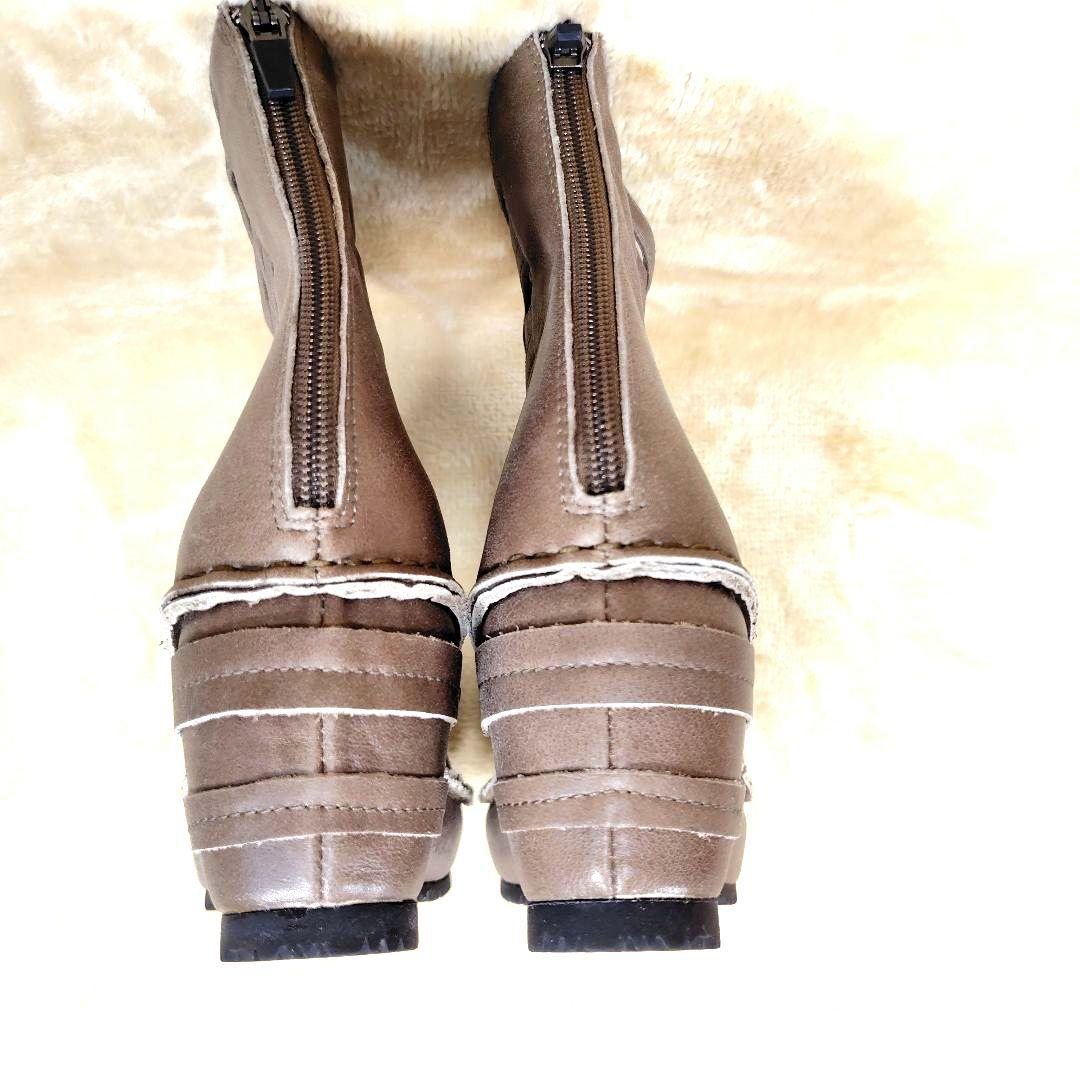 ヒナデイグリーン ブーティサンダル グラディエーター バックジップ 24cm