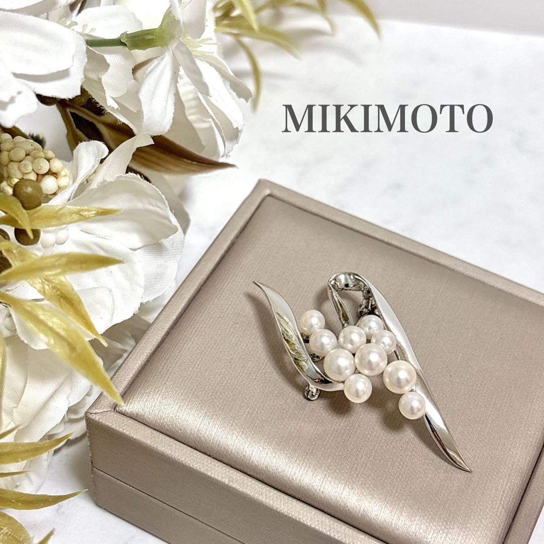 美品✨皇室御用達 ミキモト アコヤ 真珠 10珠 パール ブローチ