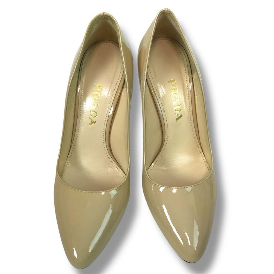 正規品 PRADA プラダ パテントレザー パンプス ハイヒール ベージュ