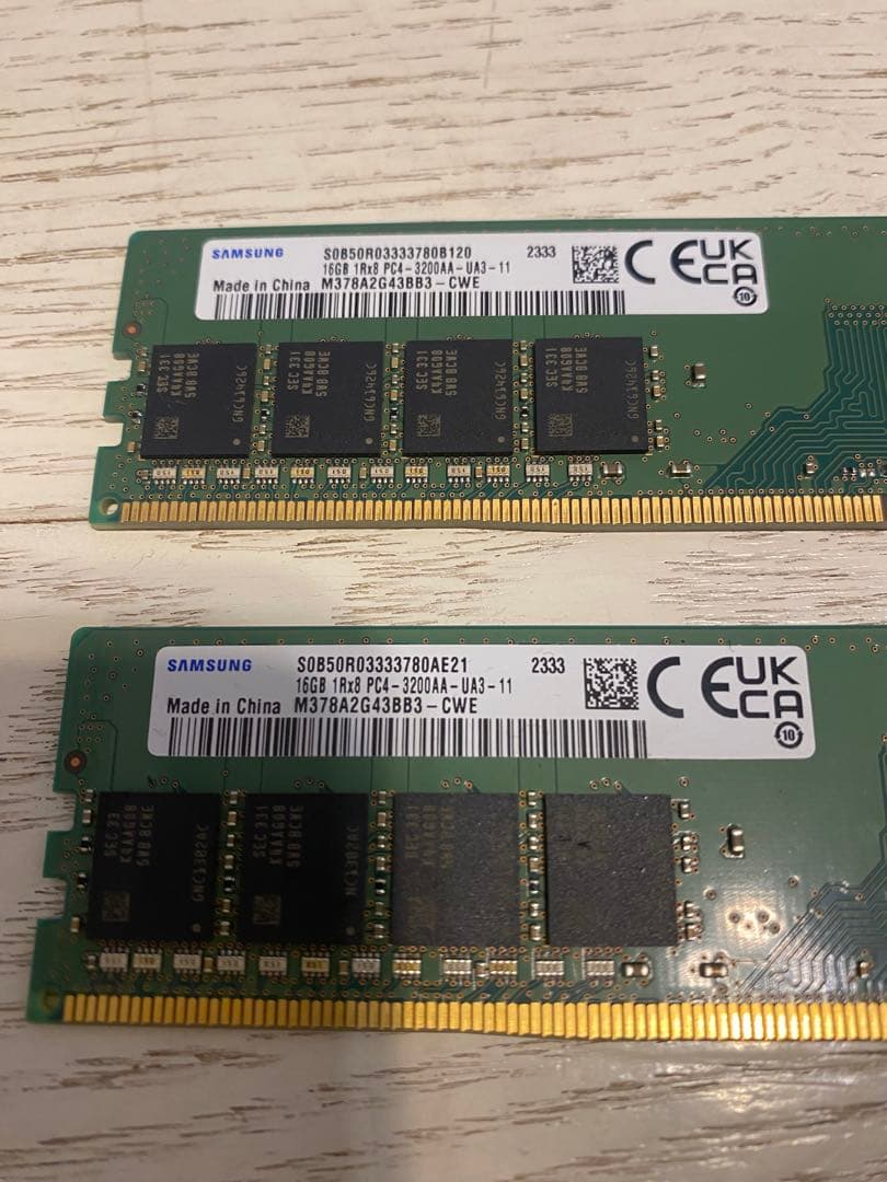 Samsung 16GB DDR4 メモリ 3200MHz 2枚