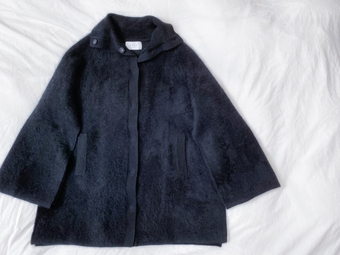 etretokyo エトレトウキョウ ラクーン ニット カーディガン コート 黒