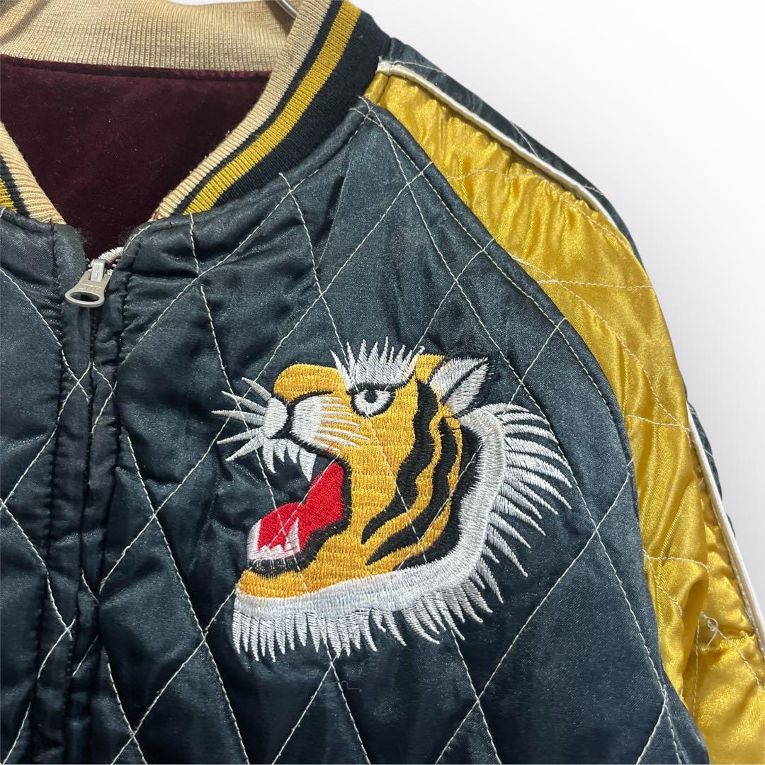 ベロア スカジャン 刺繍 鷲 龍 別珍 えんじ Y2K リバーシブル