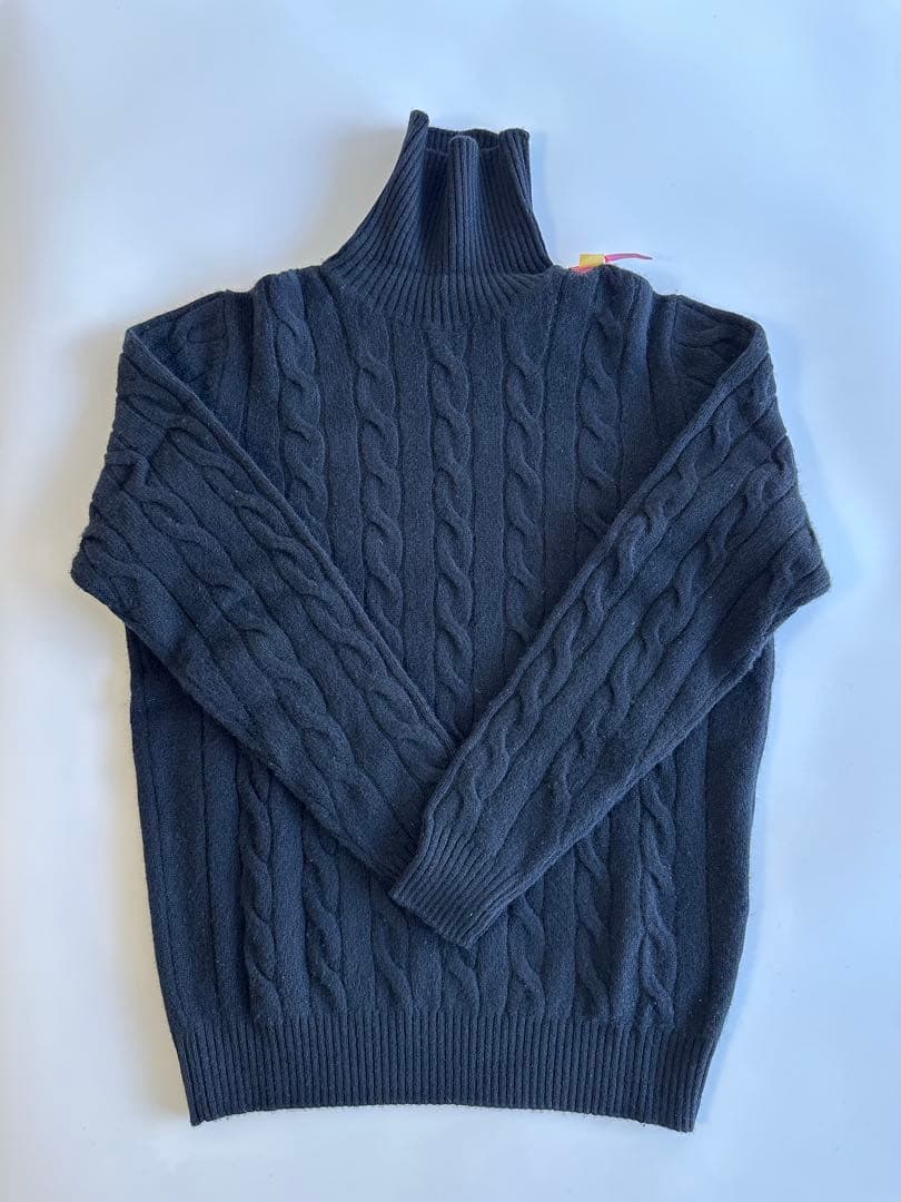 LARDINI ラルディーニ カシミヤ混ウールタートルニット ブラック50サイズ