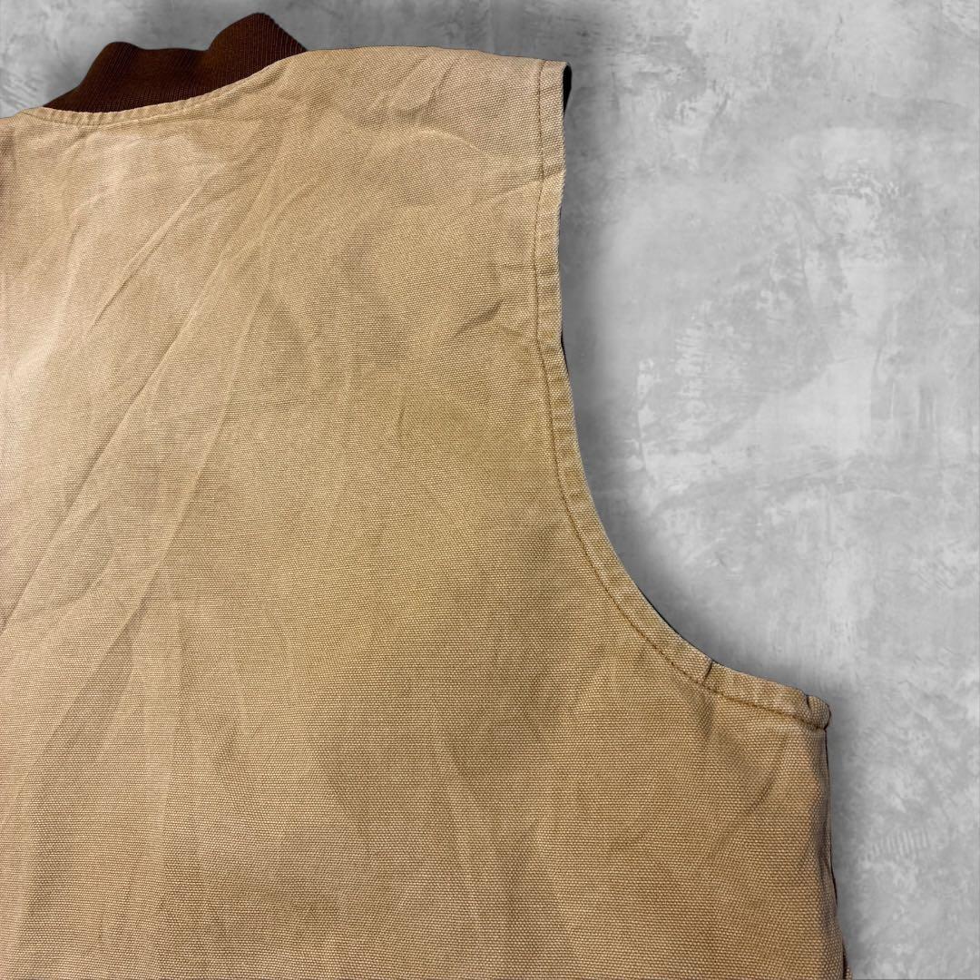 Carhartt ダックベスト 00s当時物 フェードキャメル中綿キルトXL相当