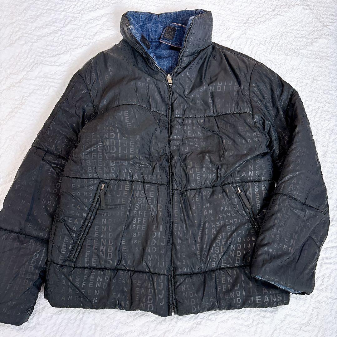 FENDI リバーシブル　デニムダウンジャケット　ズッカ　FF総柄