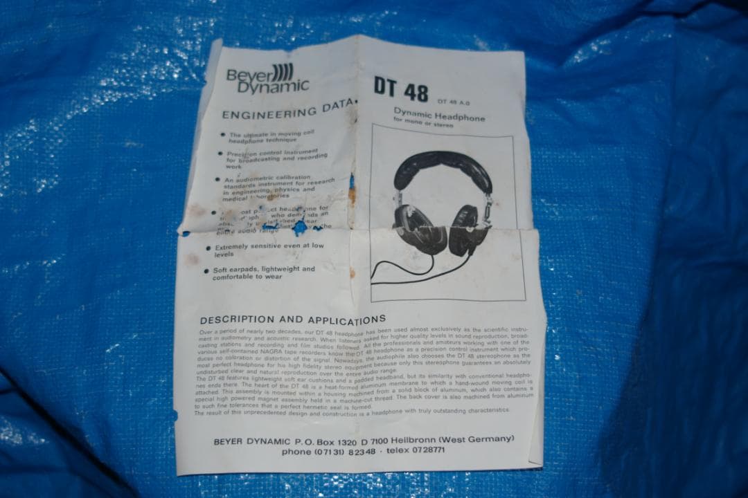 Beyerdynamic DT 48 ヘッドフォン中古難ありの出品です、