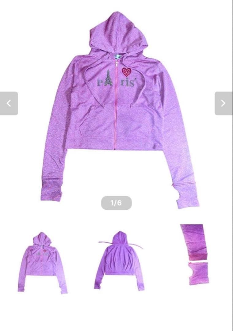 Dinoworks Poris Hoodie ラメ ピンク