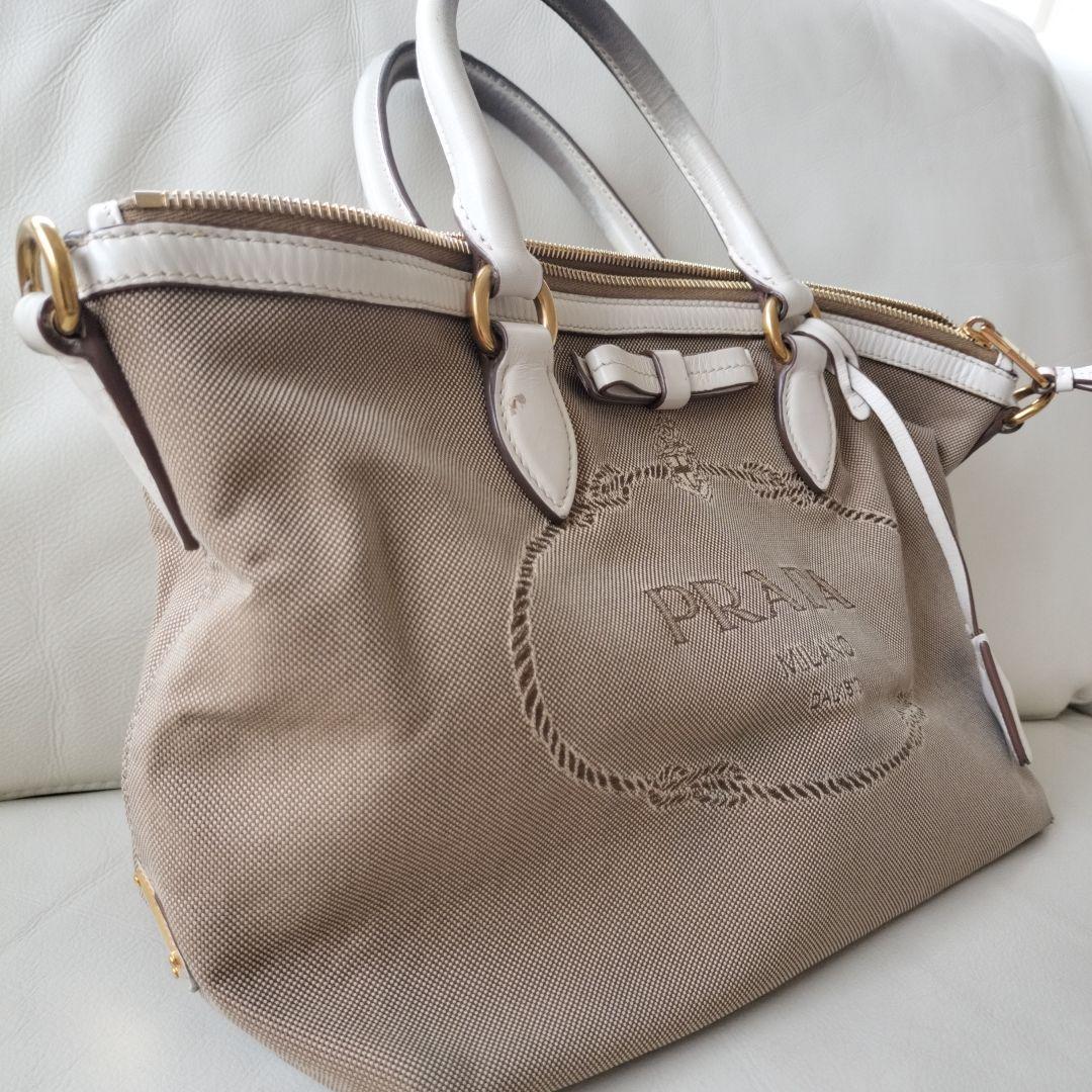 PRADA　プラダ　ロゴジャガード　ハンドバッグ　2WAY
