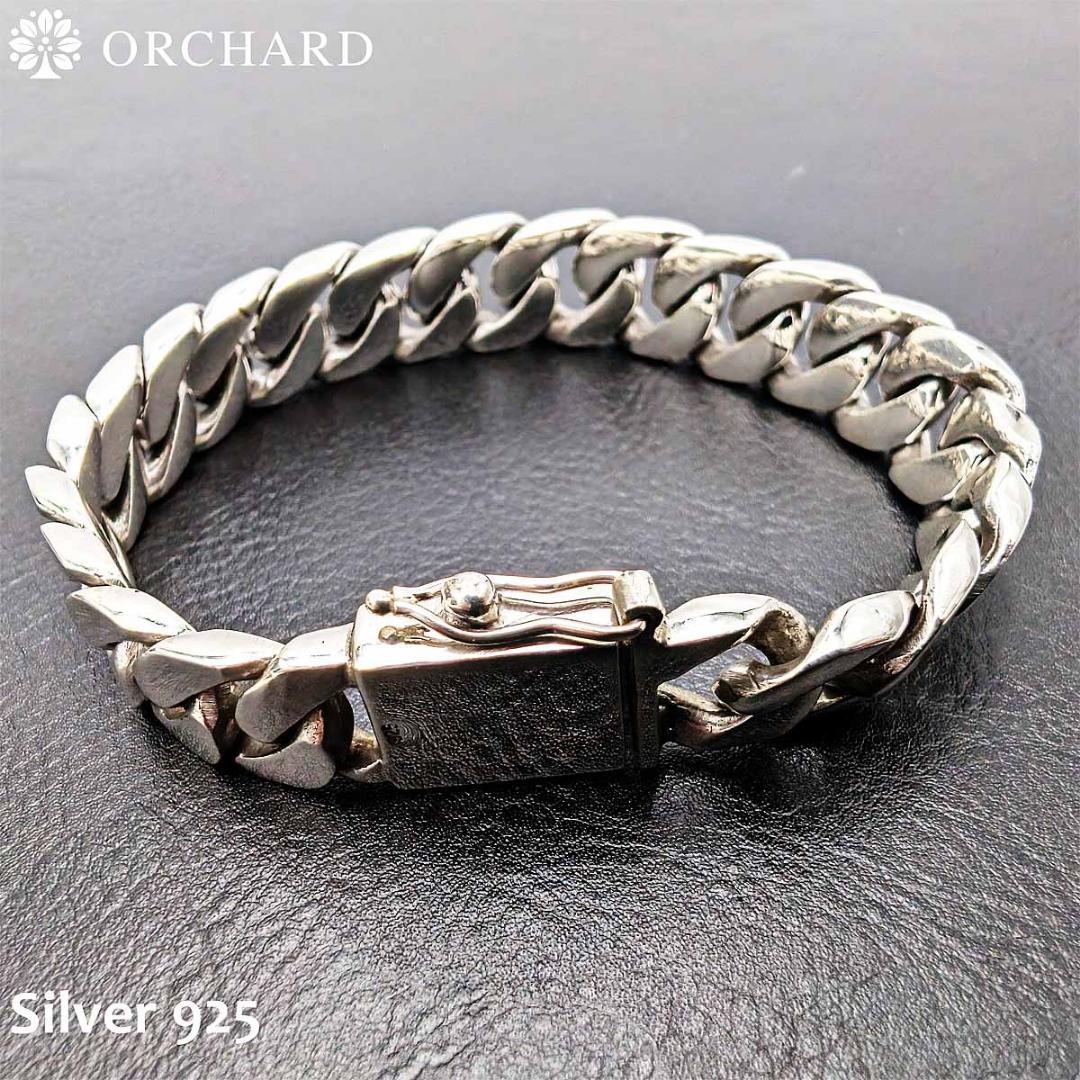 匿名配送/シルバー925/ブレスレット/マイアミキューバン/喜平/22cm