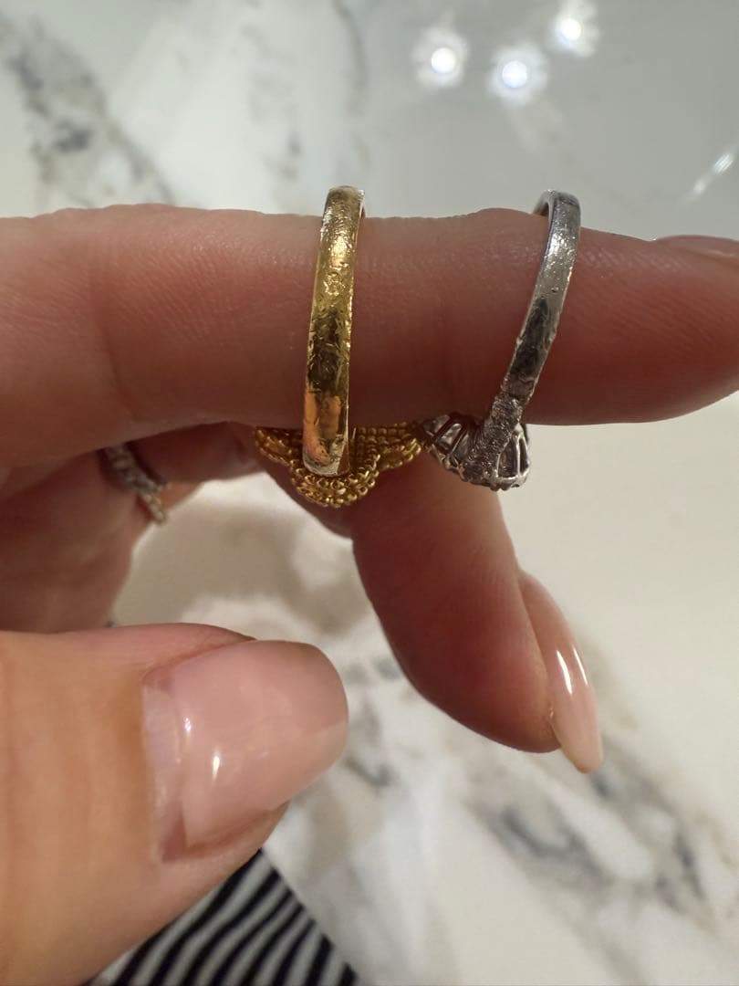 noel　ヴァンクリーフ　マザーオブパール　ゴールドリング　53