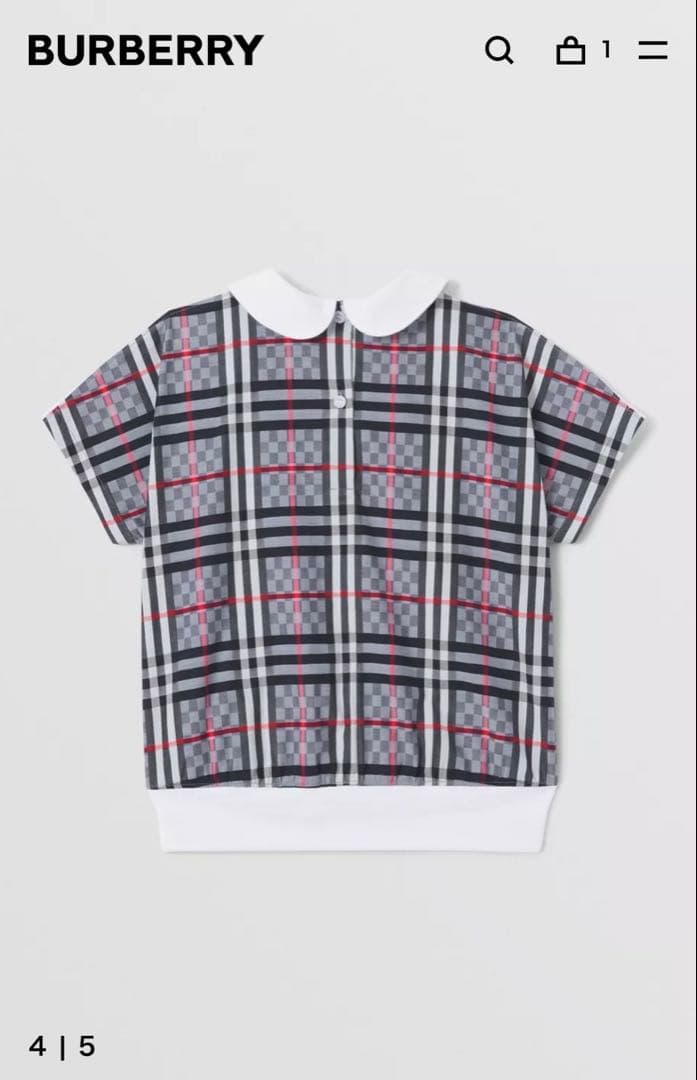 kaorinバーバリー ピーターパンカラー チェッカーボードパネル