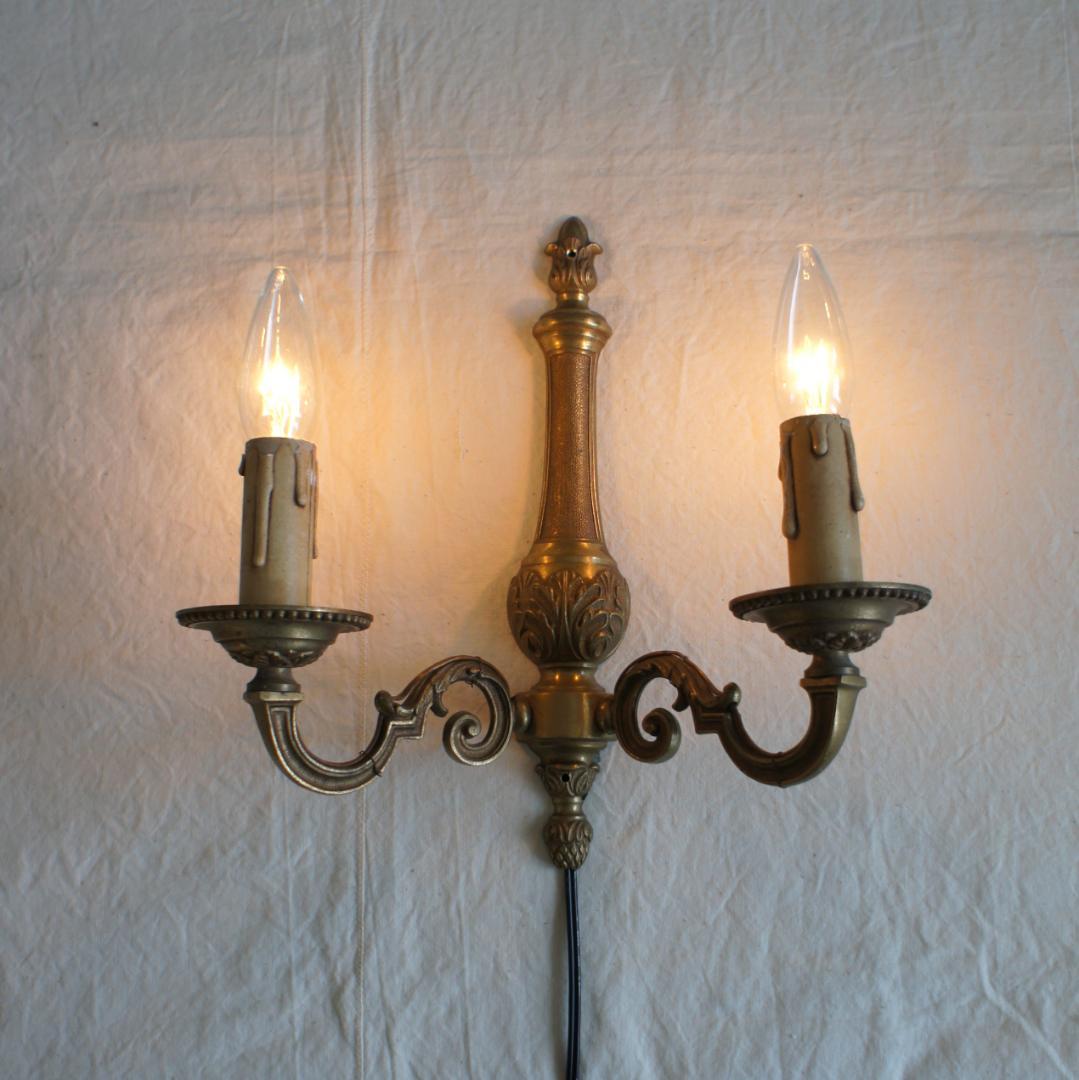 2灯ウォールランプ　キャンドル　 ブロカント　フランス　アンティーク