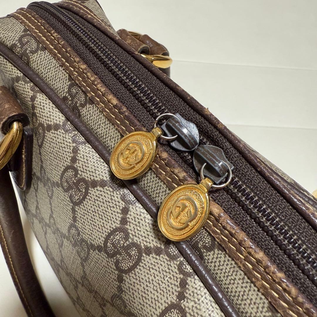 【美品】GUCCI　オールドグッチ　ハンドバッグ　PVC　GG柄　GGスプリーム