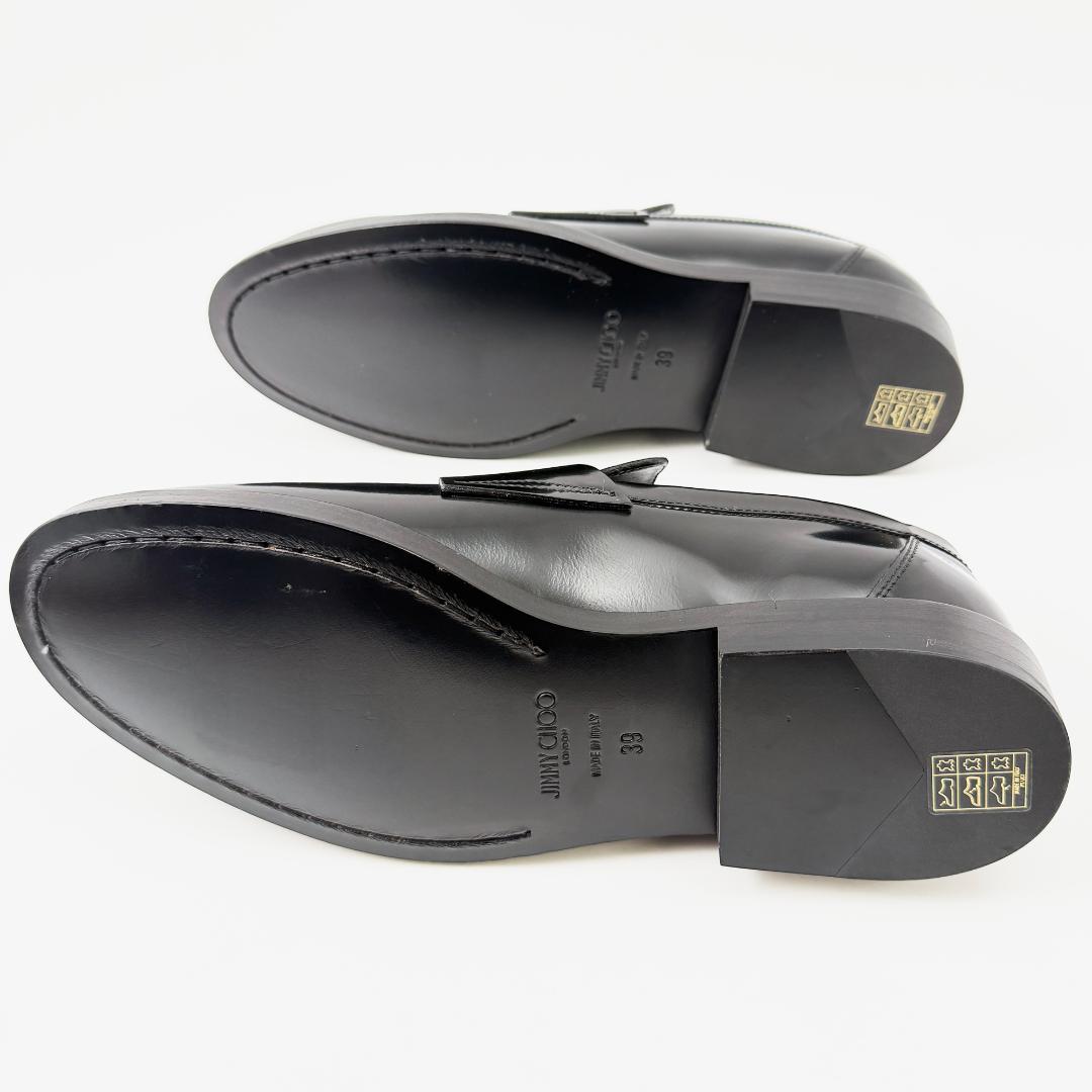 【新品】ジミーチュウ ローファー スタースタッズ　黒 ブラック 約25㎝ 39