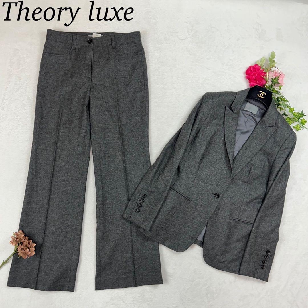 J830 美品 M セオリーリュクス スーツ上下 グレー レディース