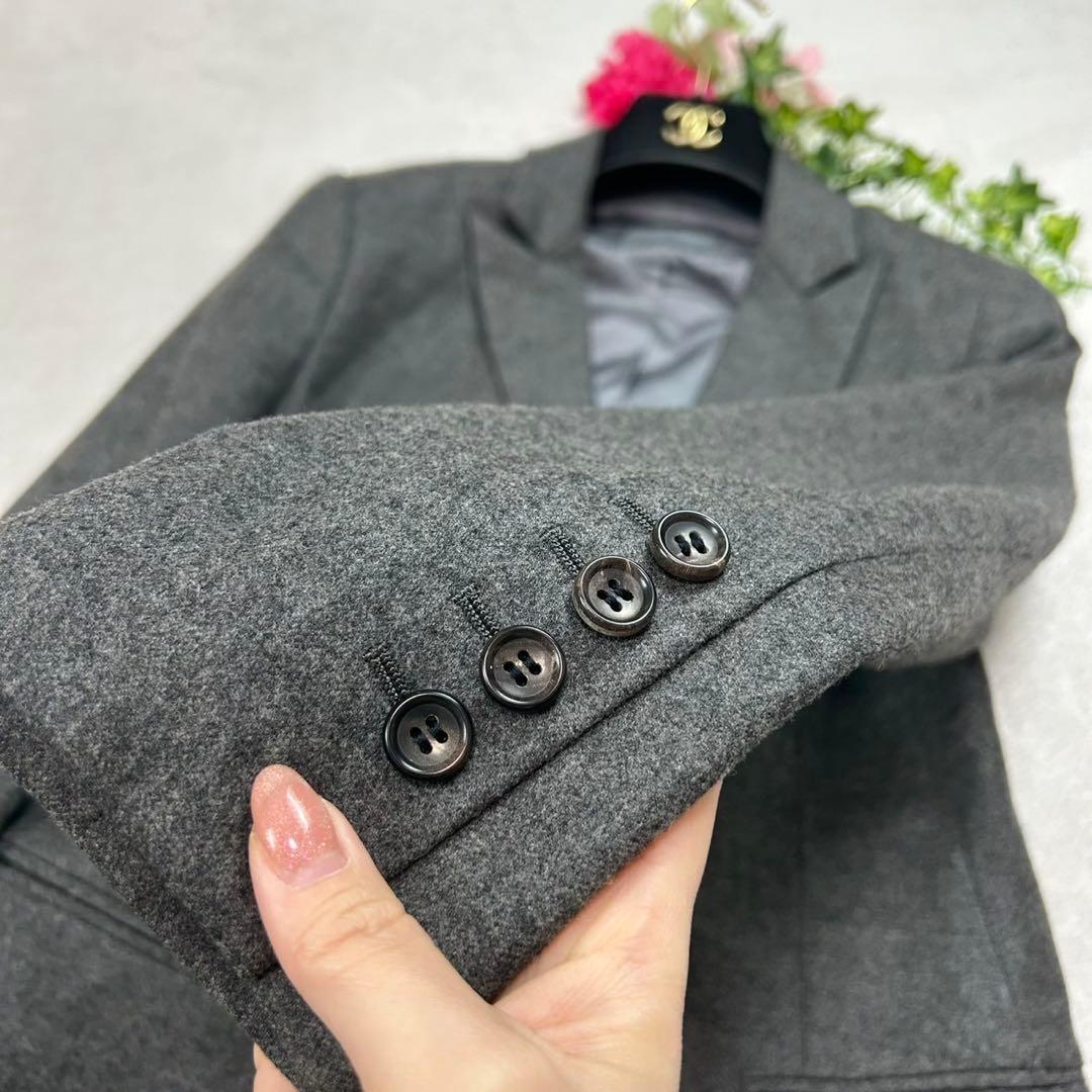 J830 美品 M セオリーリュクス スーツ上下 グレー レディース