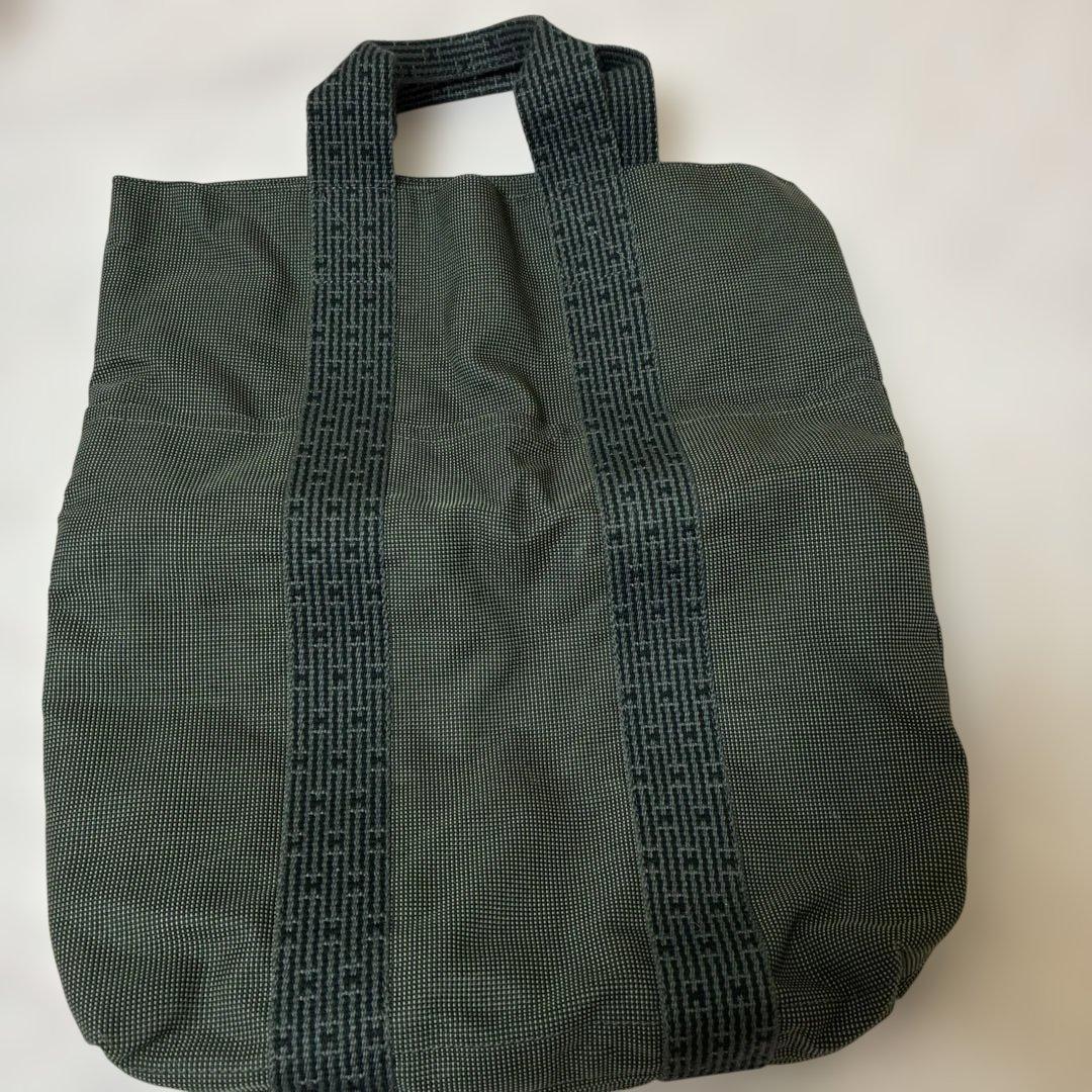 HERMES グレー チェック柄 トートバッグ