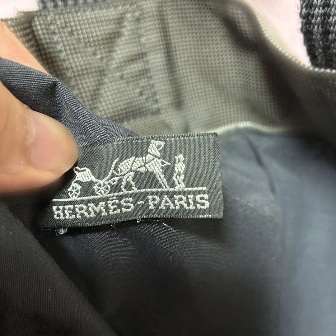 HERMES グレー チェック柄 トートバッグ