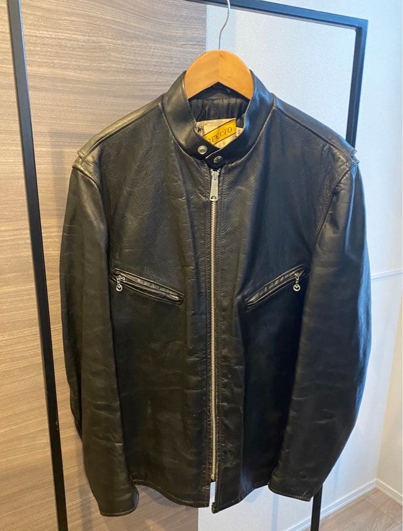 Schott 70年代牛タグ逆ハ型ジッパーシングルライダース