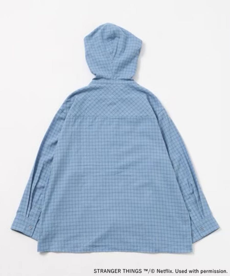 【新品未使用】ニコアンド　ストレンジャーシングス　コラボチェックフードシャツ
