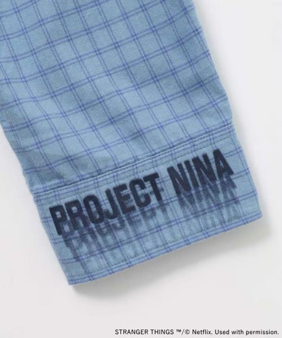 【新品未使用】ニコアンド　ストレンジャーシングス　コラボチェックフードシャツ