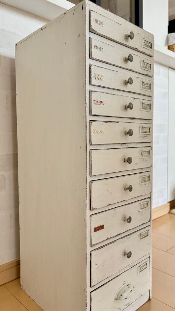 昭和レトロ ホワイト小引出し10段