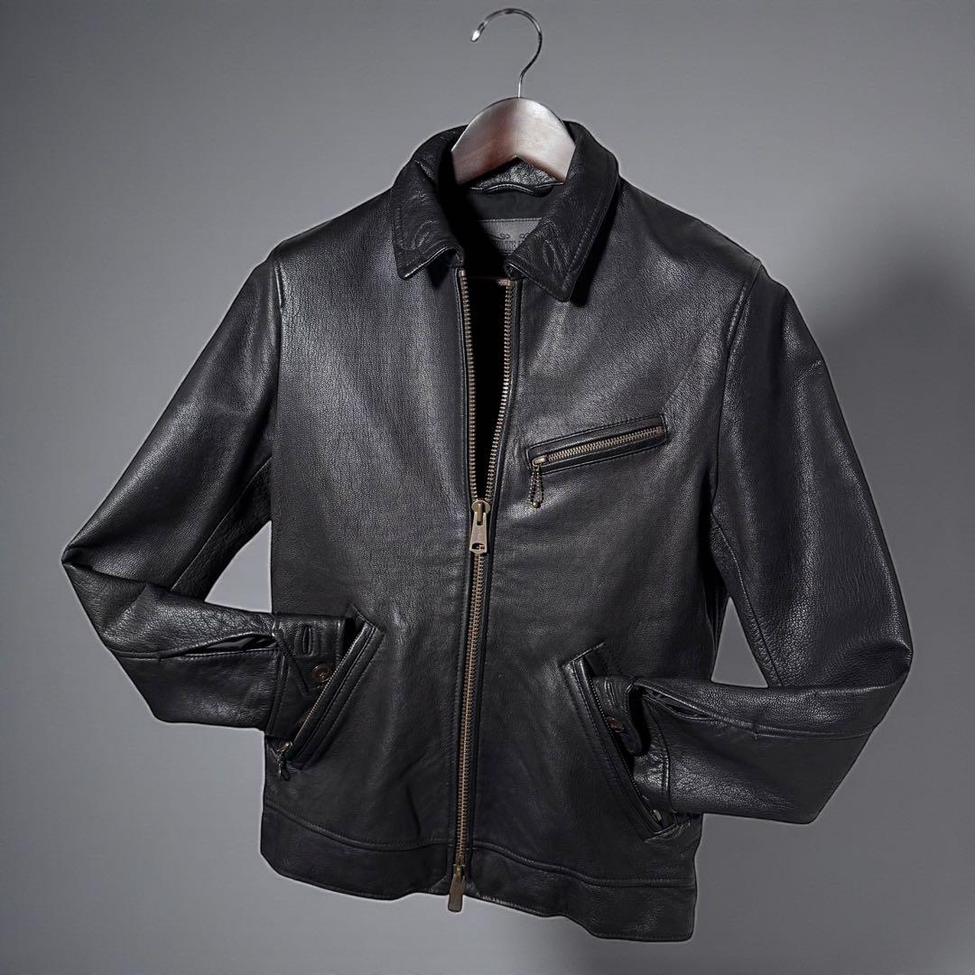 ジャックローズ アンティーク ライダースジャケット シングル ゴートレザー 美品