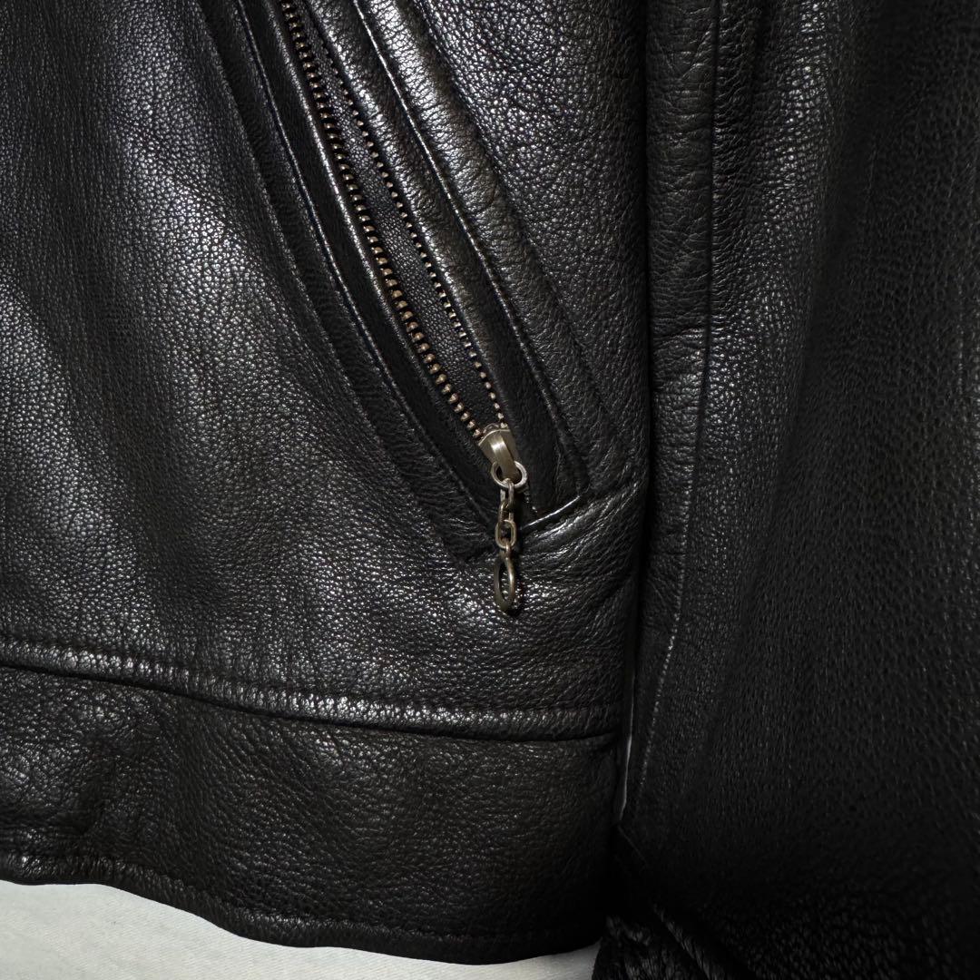 ジャックローズ アンティーク ライダースジャケット シングル ゴートレザー 美品