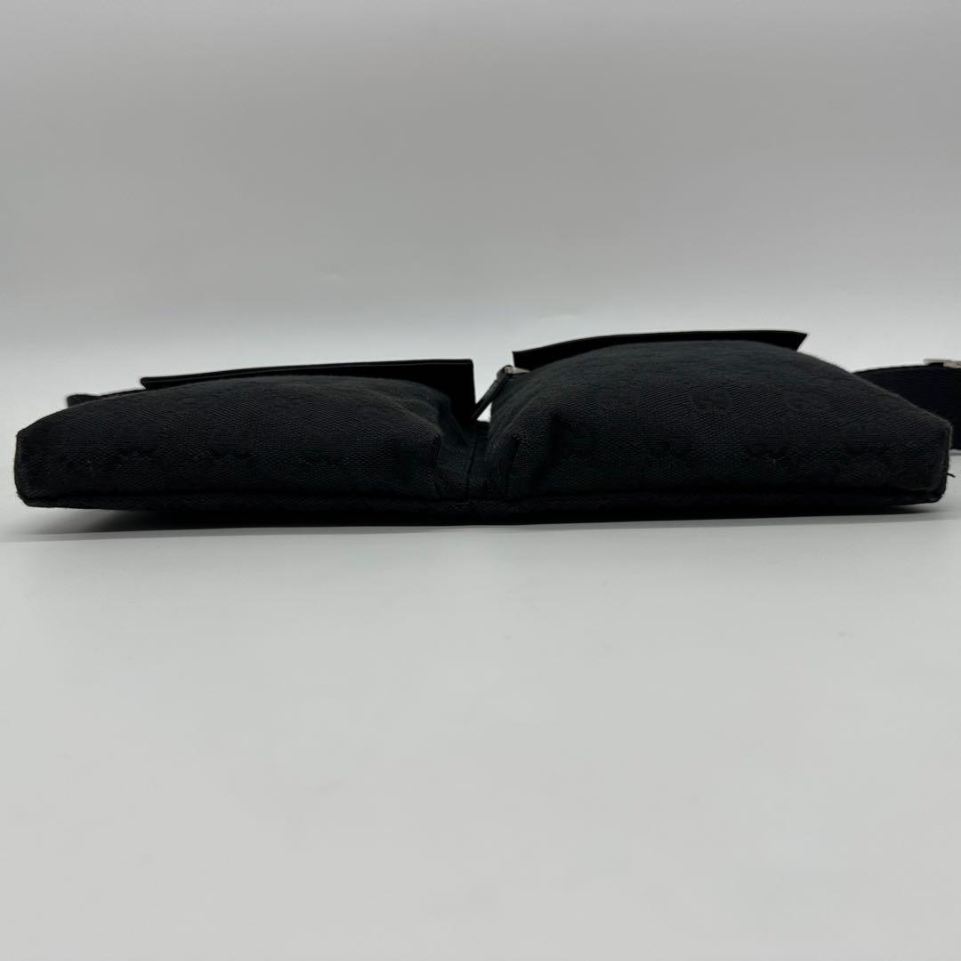 【極美品】GUCCI ボディバッグ ウエストポーチ GG キャンバス ブラック