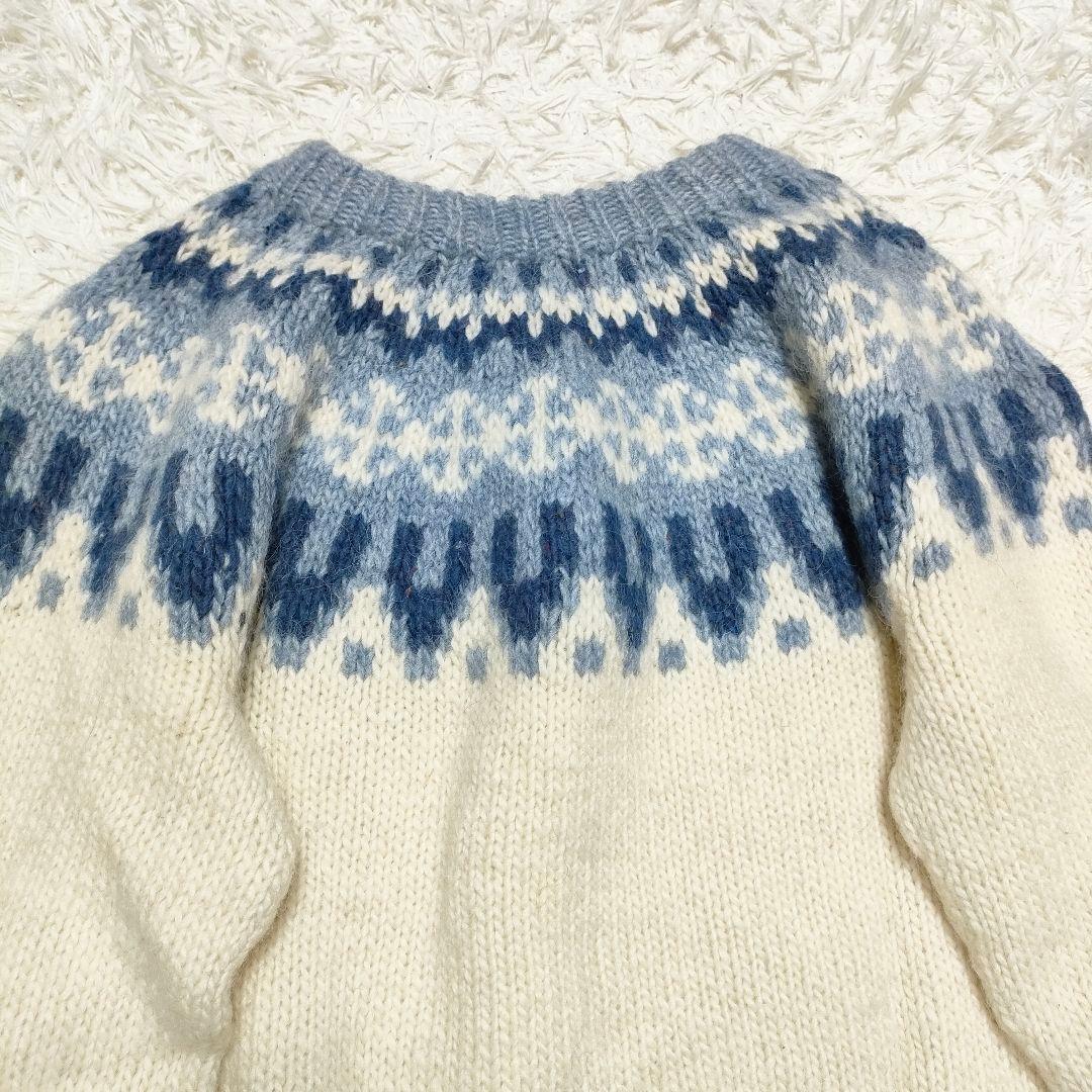 シェットランド　セーター　ノルディック柄　肉厚ピュアウール100%　XL〜XXL