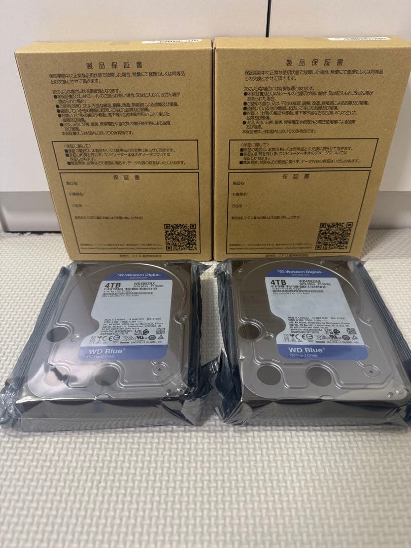 WD Blue 3.5インチ 4TB HDD WD40EZAX 2台 新品