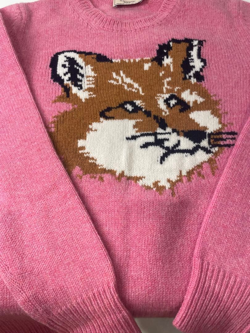 【新品未使用】MAISON KITSUNÉ キツネ柄セーター ピンク