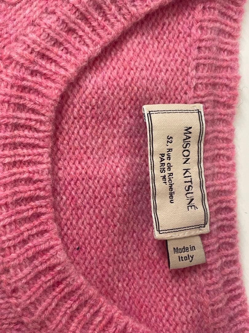 【新品未使用】MAISON KITSUNÉ キツネ柄セーター ピンク