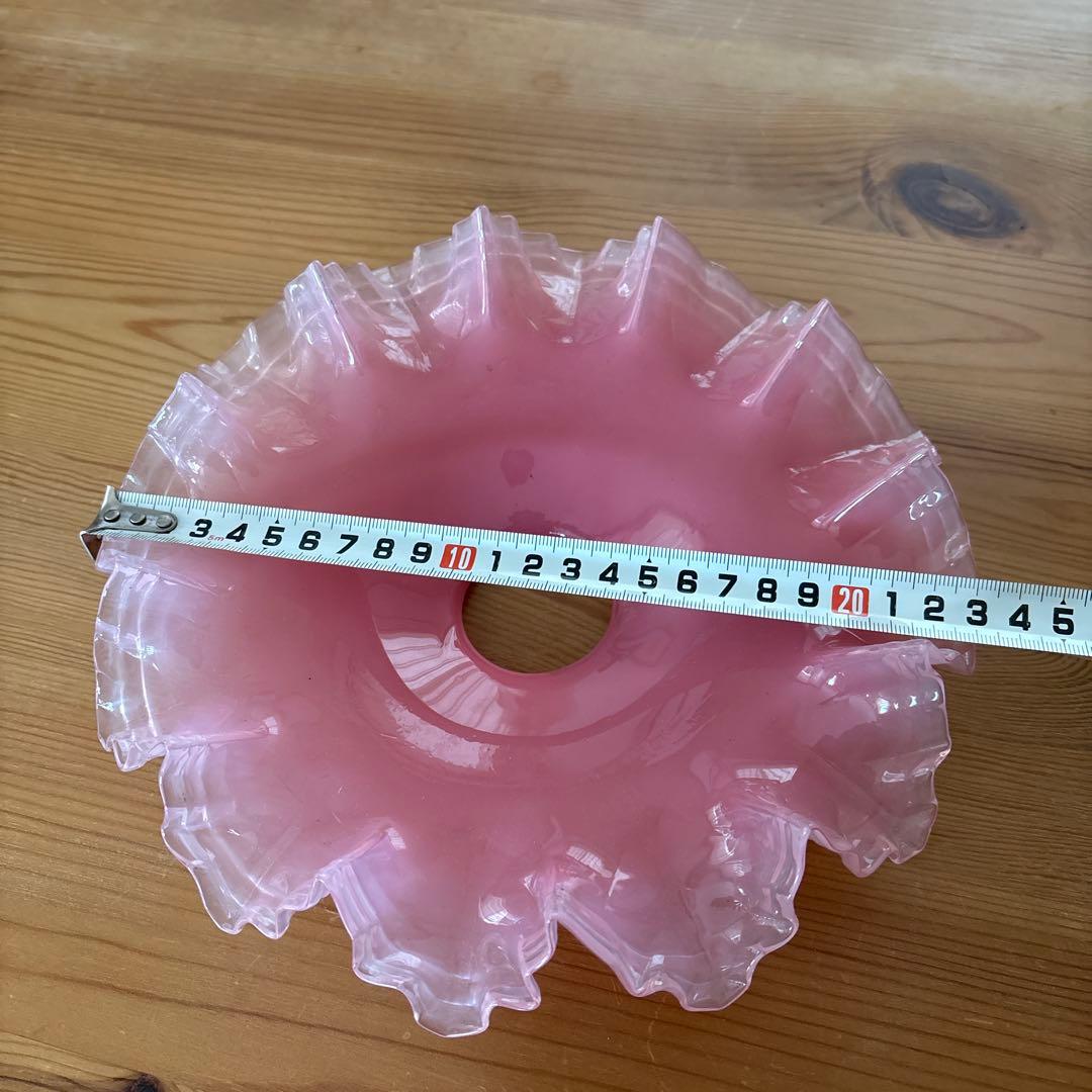 フランスアンティーク　オパールセントガラスシェード