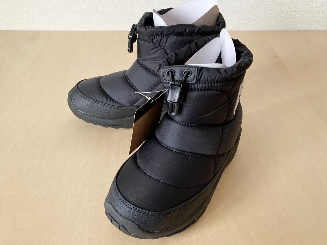 22cm 黒 ノースフェイス キッズ ヌプシ ブーティ ロゴ NFJ52280