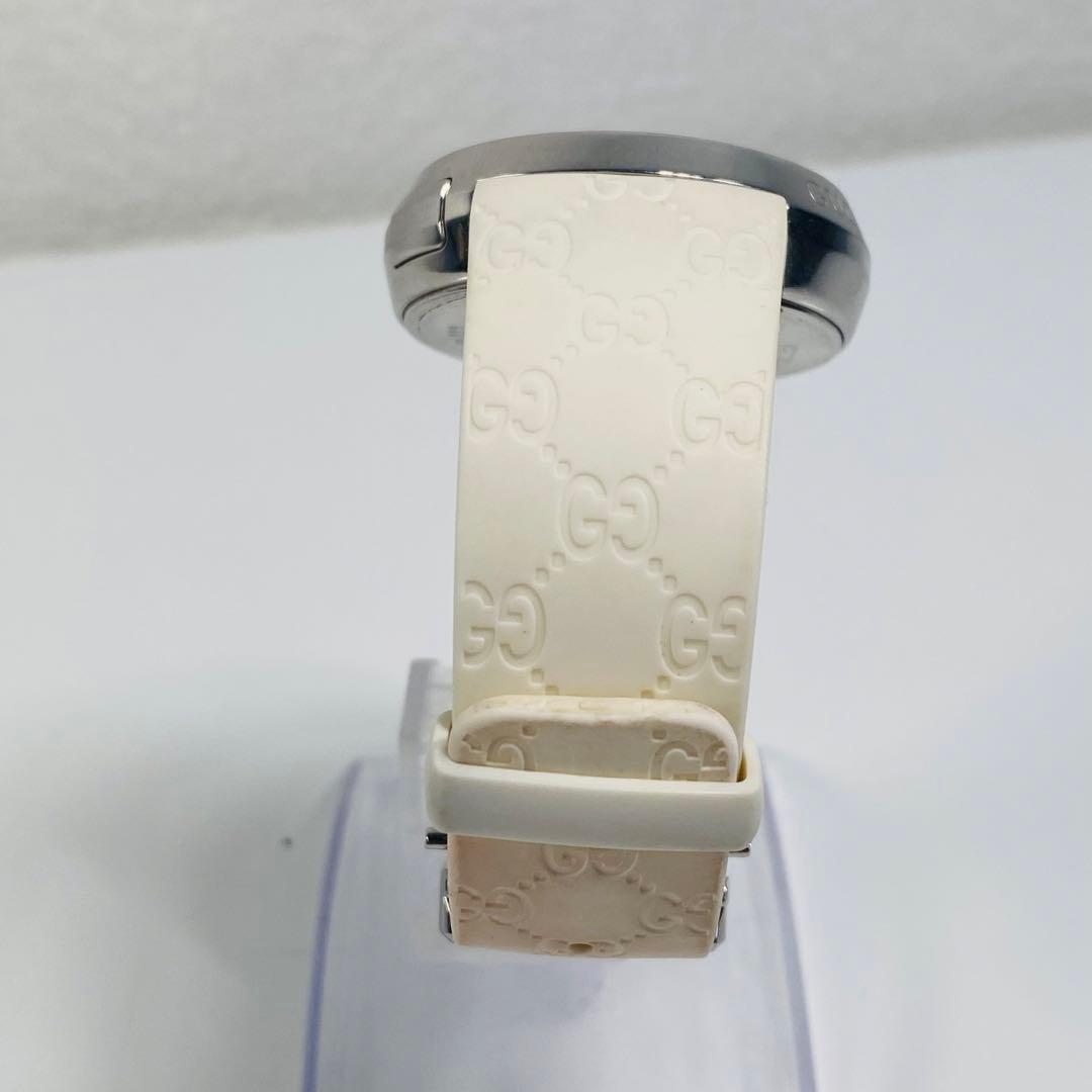 グッチ　腕時計　レディース　I-グッチ　YA114403 　ホワイトラバーベルト