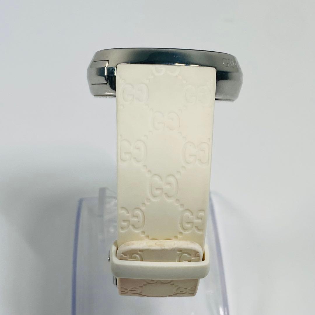 グッチ　腕時計　レディース　I-グッチ　YA114403 　ホワイトラバーベルト