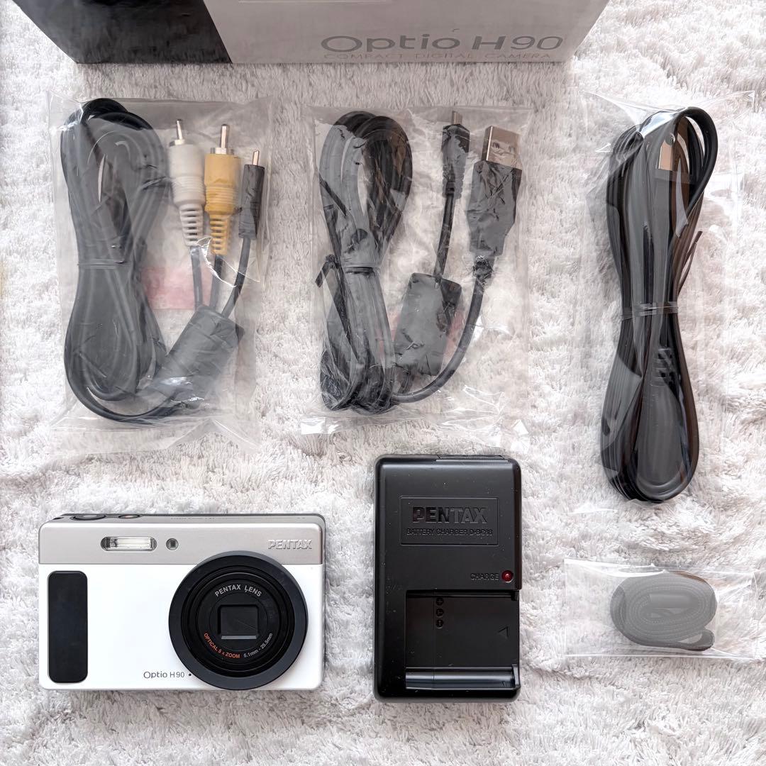 【動作確認済】PENTAX ペンタックス Optio H90 レトロコンデジ 白