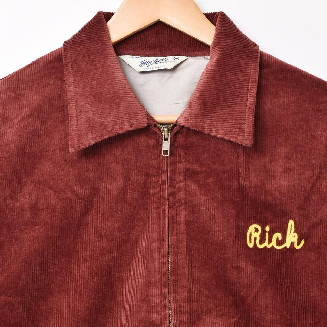 Backers インディアン コーデュロイ　ジャケットバッカーズ刺繍バーガンディ