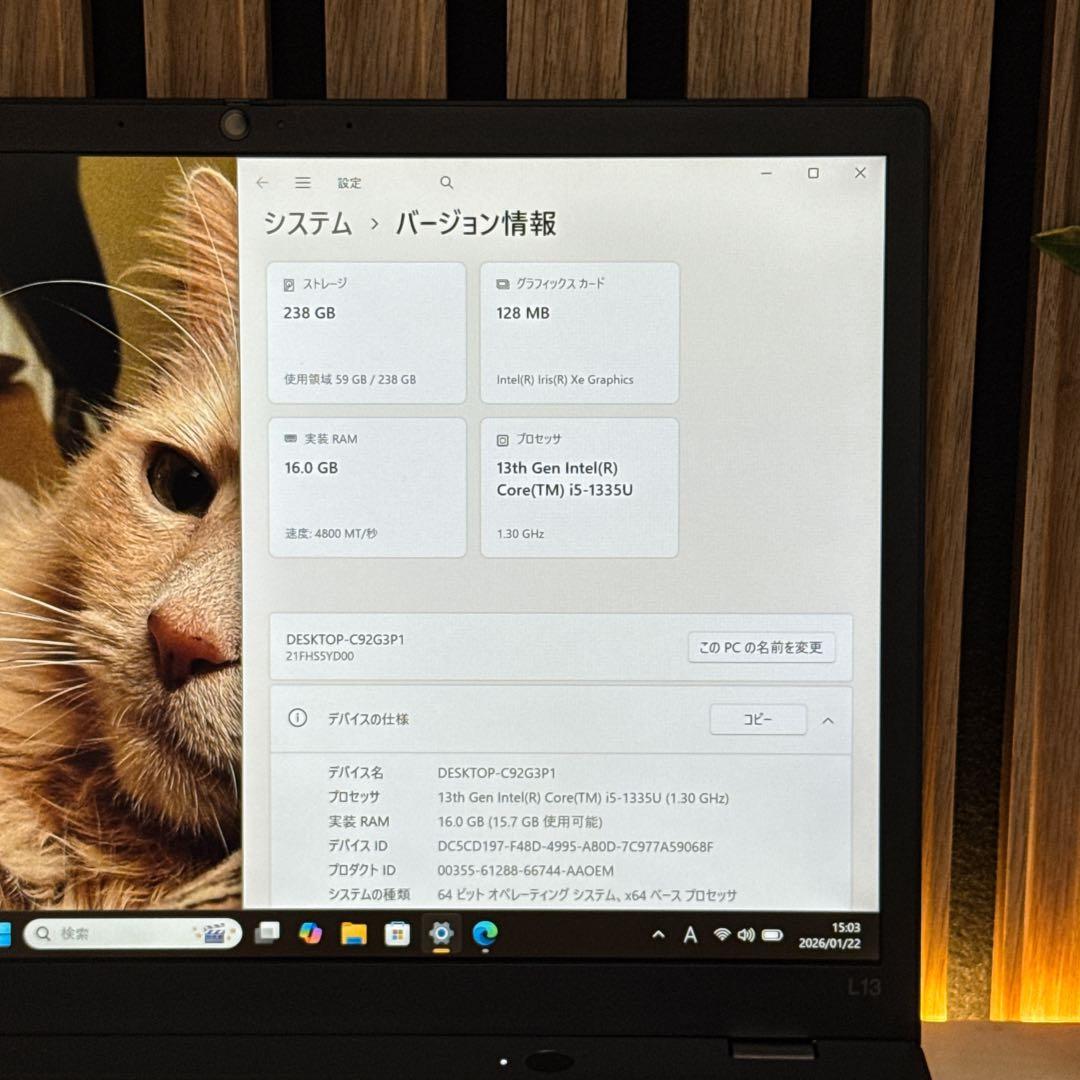 美品2023年モデル‼️ThinkPad L13☘第13世代☘ノートパソコン