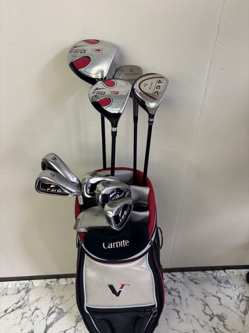 【超お買得】 F-01α×NIKEキャディバッグメンズゴルフクラブセット